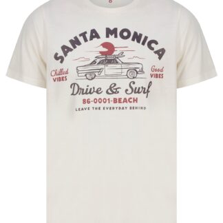 T-Shirts Drive Surf Motif Cotton Jersey T-Shirt in Marshmallow White - South Shore / S - Tokyo Laundry