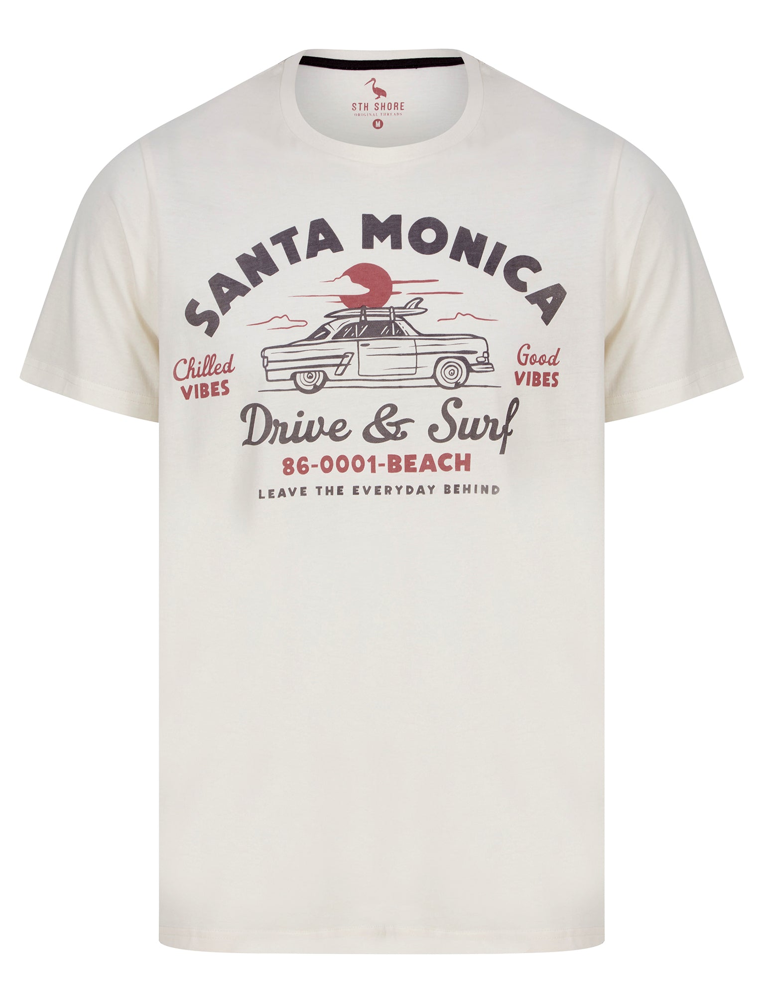 T-Shirts Drive Surf Motif Cotton Jersey T-Shirt in Marshmallow White - South Shore / S - Tokyo Laundry