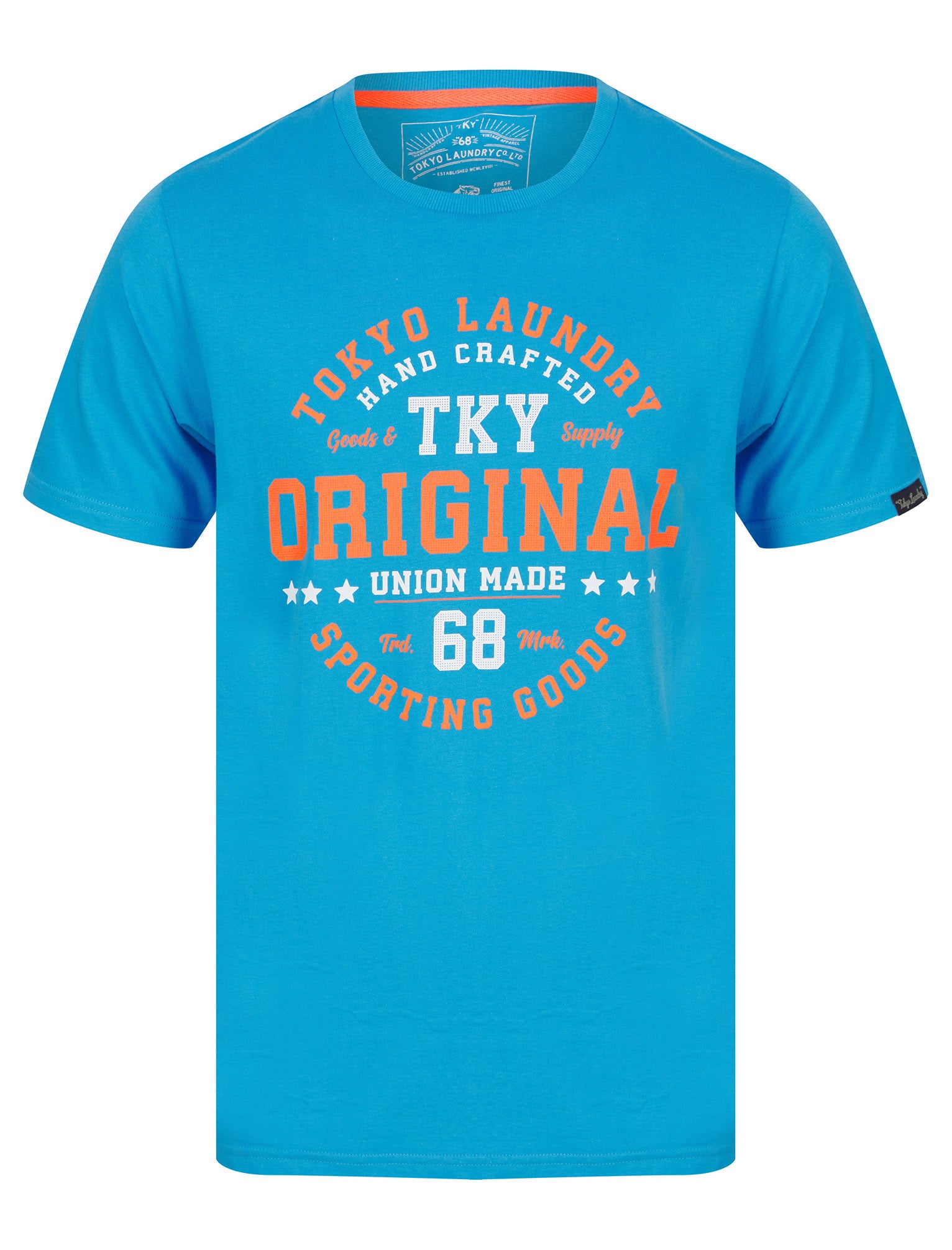 T-Shirts Empire Motif Cotton Jersey T-Shirt in Blithe Blue / S - Tokyo Laundry
