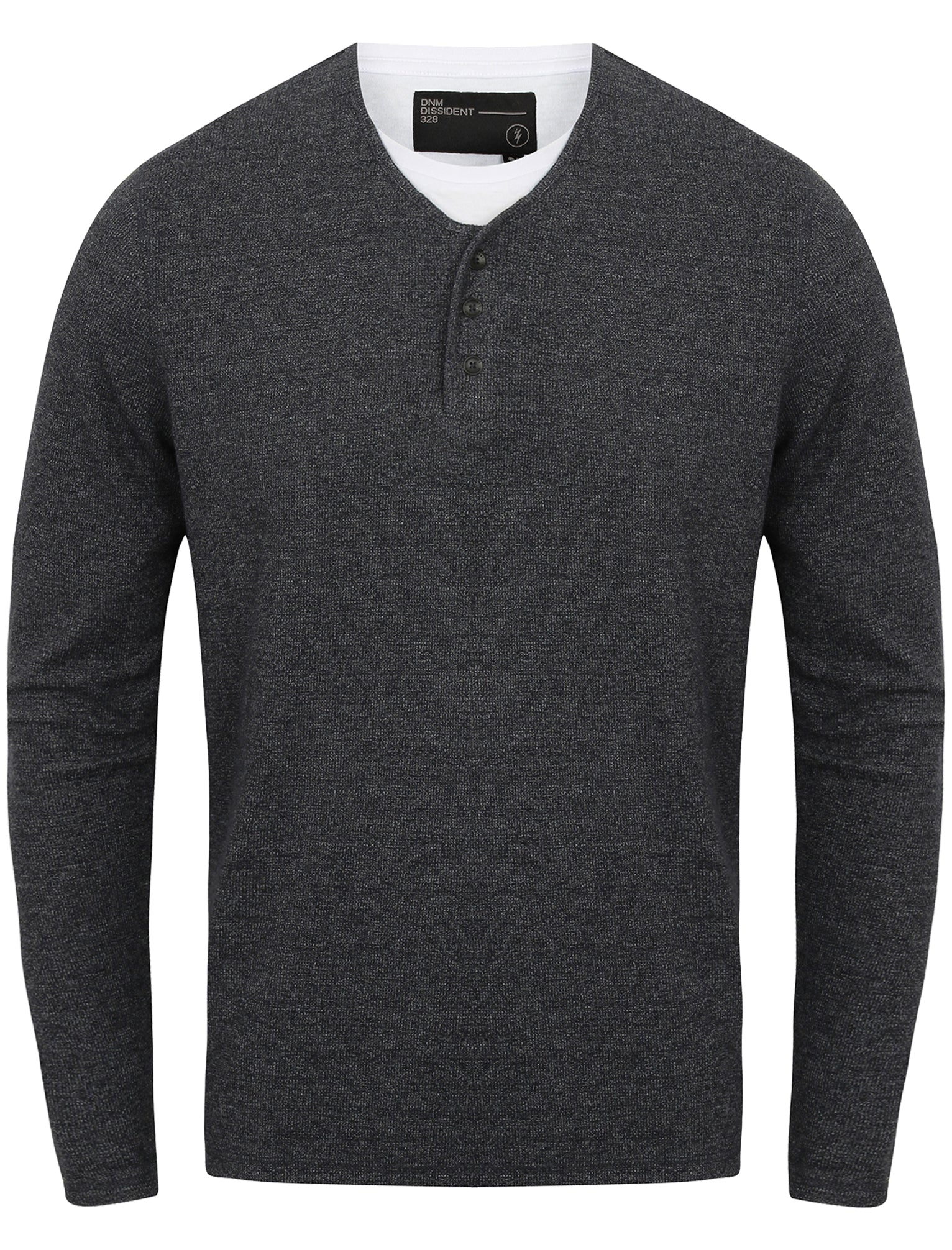T-Shirts Espino Mock T-Shirt Insert Long Sleeve Top in Dark Denim - Dissident / S - Tokyo Laundry