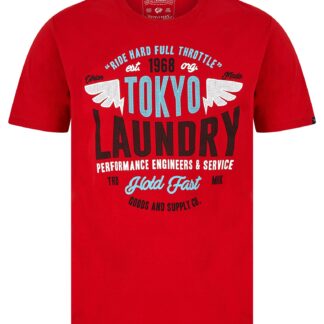 T-Shirts Ferndale Motif Cotton Jersey T-Shirt in Barados Cherry / S - Tokyo Laundry
