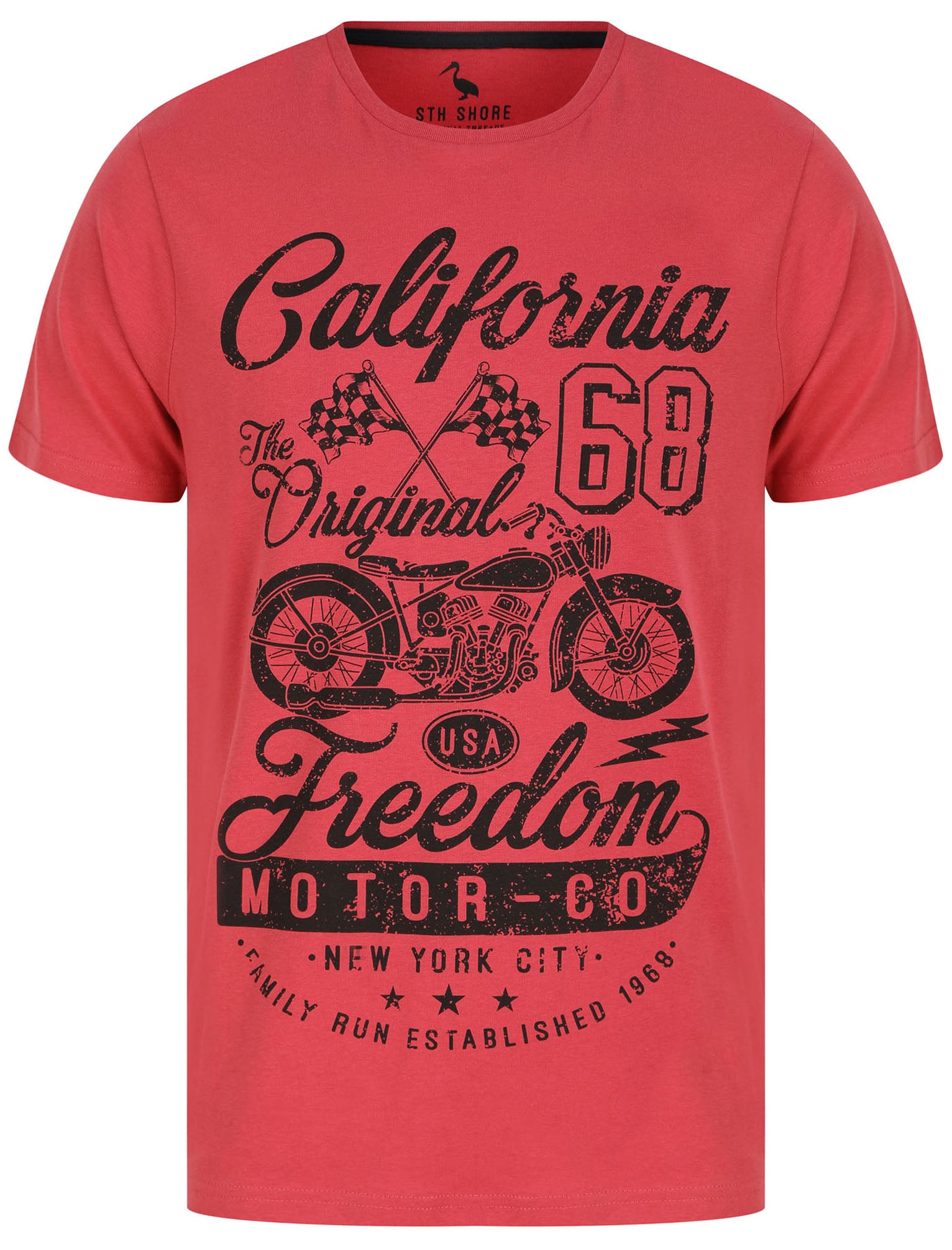 T-Shirts Freedom Motors Motif Cotton Jersey T-Shirt in Garnet Rose - South Shore / S - Tokyo Laundry