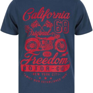 T-Shirts Freedom Motors Motif Cotton Jersey T-Shirt in Moonlit Ocean - South Shore / S - Tokyo Laundry
