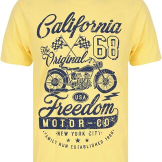 T-Shirts Freedom Motors Motif Cotton Jersey T-Shirt in Snapdragon Yellow - South Shore / S - Tokyo Laundry