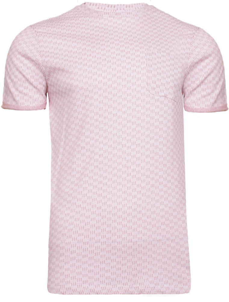 T-Shirts Jerry Triple Line Print Crew Neck T-Shirt With Pocket in Pink / S - Tokyo Laundry