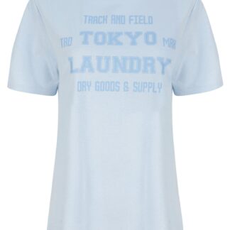 T-Shirts Leah Motif Cotton Jersey Ringer T-Shirt in Skyway Blue / 14/L - Tokyo Laundry