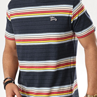 T-Shirts Lowell Striped Cotton T-Shirt In Medieval Blue Marl / S - Tokyo Laundry