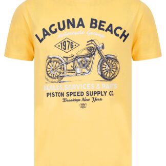 T-Shirts Mayfielding Motif Cotton Jersey T-Shirt in Golden Cream - South Shore / S - Tokyo Laundry