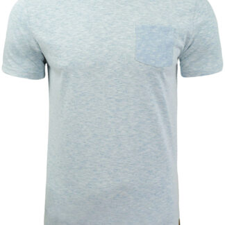 T-Shirts Nixon Space Dye Cotton Slub T-Shirt with Chest Pocket in Sea Blue Marl / S - Tokyo Laundry