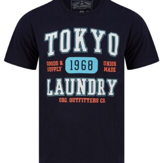 T-Shirts Oakdale Motif Cotton Jersey T-Shirt in Sky Captain Navy / S - Tokyo Laundry