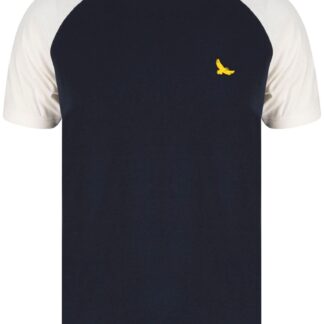 T-Shirts Ponler Contrast Sleeve Cotton Baseball T-Shirt In Sky Captain Navy - Kensington Eastside / S - Tokyo Laundry