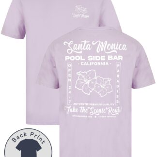 T-Shirts Pool Bar Motif Cotton Jersey T-Shirt in Pastel Lilac - South Shore / S - Tokyo Laundry