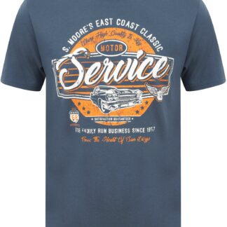 T-Shirts San Service Motif Cotton T-Shirt In Dark Denim / S - Tokyo Laundry