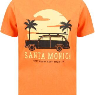 T-Shirts Santa Monica Motif Cotton Jersey T-Shirt in Dusty Orange - South Shore / S - Tokyo Laundry