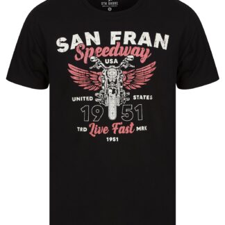 T-Shirts Seattle Speedsters Motif Cotton Jersey T-Shirt in Jet Black - South Shore / S - Tokyo Laundry