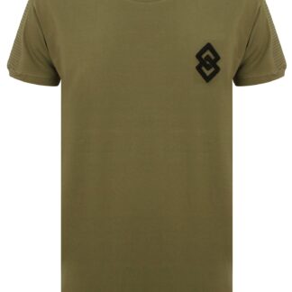 T-Shirts St Berno Longline T-Shirt with Sleeve Panels in Deep Litchen - Saint & Sinner / XS - Tokyo Laundry