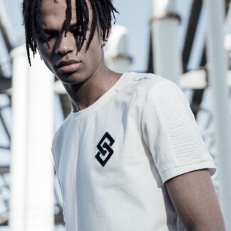 T-Shirts St Berno Longline T-Shirt with Sleeve Panels in Optic White - Saint & Sinner / XS - Tokyo Laundry