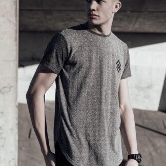 T-Shirts St Ceti Tonal Sleeve Longline T-Shirt in Grey - Saint & Sinner / XS - Tokyo Laundry