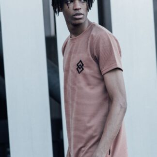 T-Shirts St Vega Ribbed Jersey Longline T-Shirt in Rose Tan - Saint & Sinner / XS - Tokyo Laundry