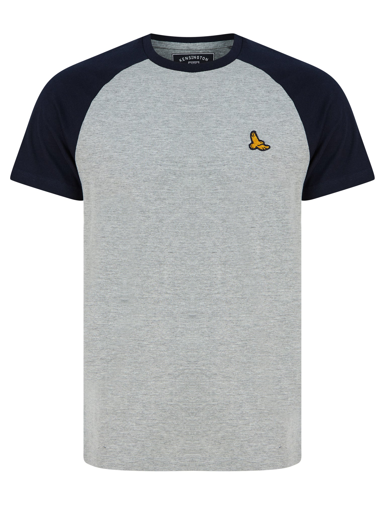 T-Shirts Stutfield Contrast Sleeve Cotton Baseball T-Shirt in Light Grey Marl - Kensington Eastside / S - Tokyo Laundry