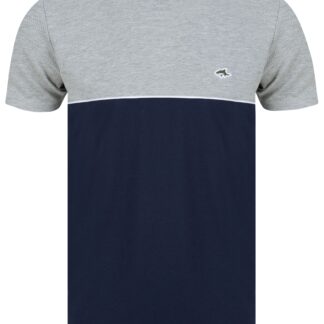 T-Shirts Tom Colour Block Textured Cotton T-Shirt in Light Grey Marl - Le Shark / S - Tokyo Laundry