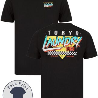 T-Shirts Yata Motif Cotton Jersey T-Shirt in Jet Black / S - Tokyo Laundry