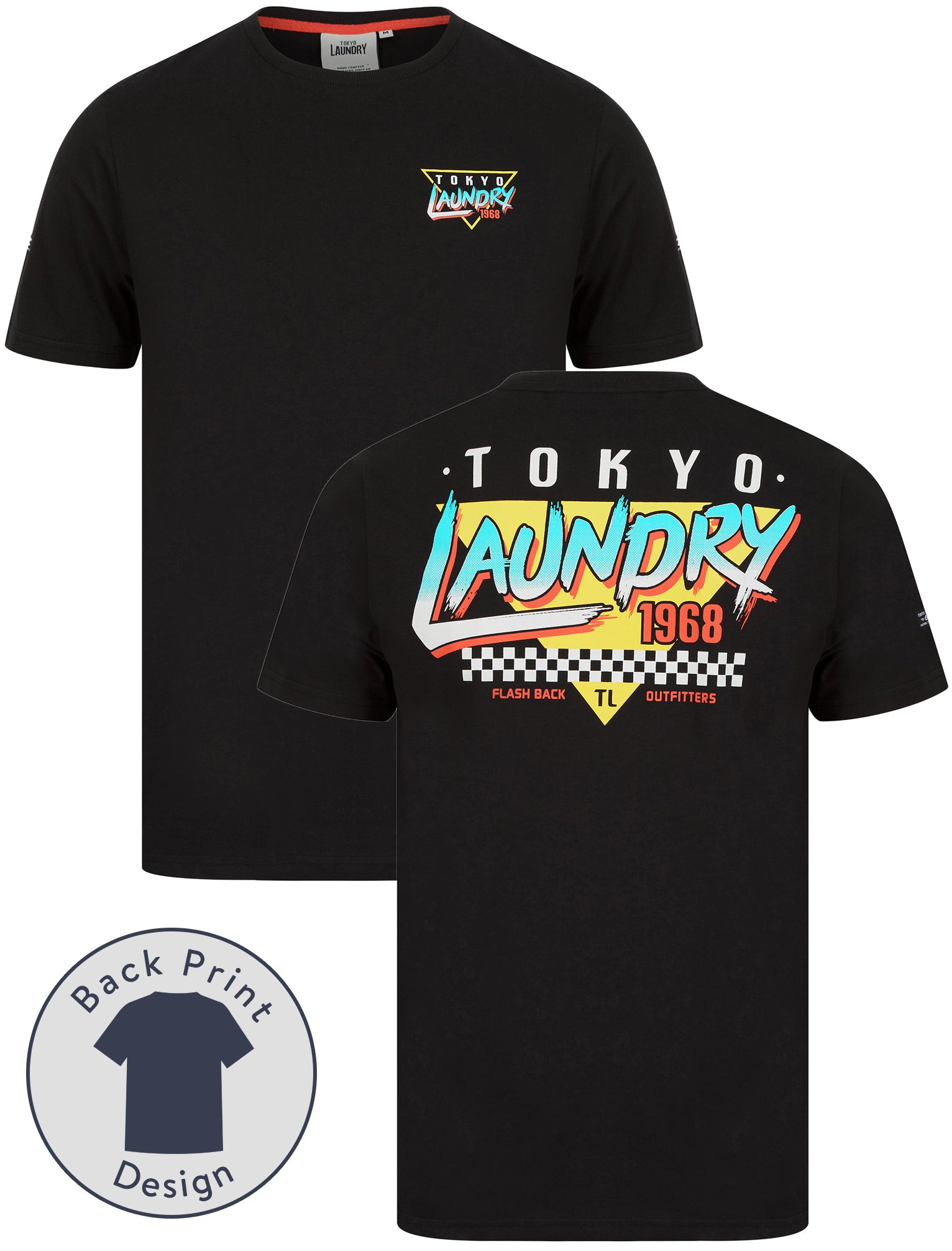 T-Shirts Yata Motif Cotton Jersey T-Shirt in Jet Black / S - Tokyo Laundry