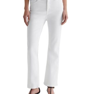 Ag Farrah Mid Rise Boot Crop Jeans in Gallery White