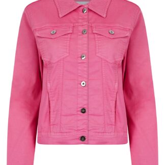 Coats / Jackets Feather Women's Stretch Cotton Denim Jacket in Pink Cosmos - Amara Reya / 10 - Tokyo Laundry