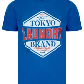T-Shirts Barton Motif Cotton Jersey Crew Neck T-Shirt in Snorkel Blue / S - Tokyo Laundry
