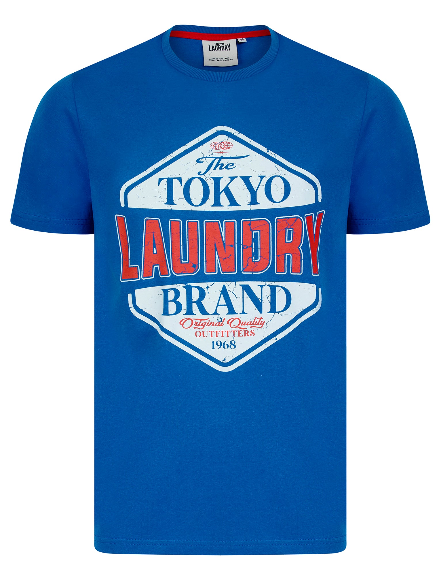 T-Shirts Barton Motif Cotton Jersey Crew Neck T-Shirt in Snorkel Blue / S - Tokyo Laundry