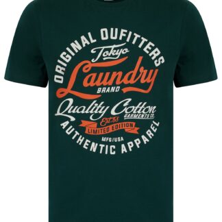 T-Shirts Bruton Vintage Retro Motif Cotton Jersey T-Shirt in Botanical Garden / S - Tokyo Laundry