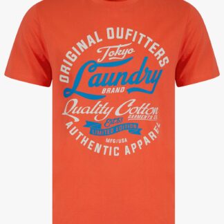 T-Shirts Bruton Vintage Retro Motif Cotton Jersey T-Shirt in Hot Coral / S - Tokyo Laundry