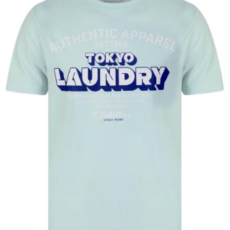 T-Shirts Cyprus Motif Cotton Jersey Crew Neck T-Shirt in Ice Water / S - Tokyo Laundry