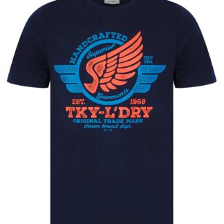 T-Shirts Hampson Motif Cotton Jersey T-Shirt in Sky Captain Navy / S - Tokyo Laundry