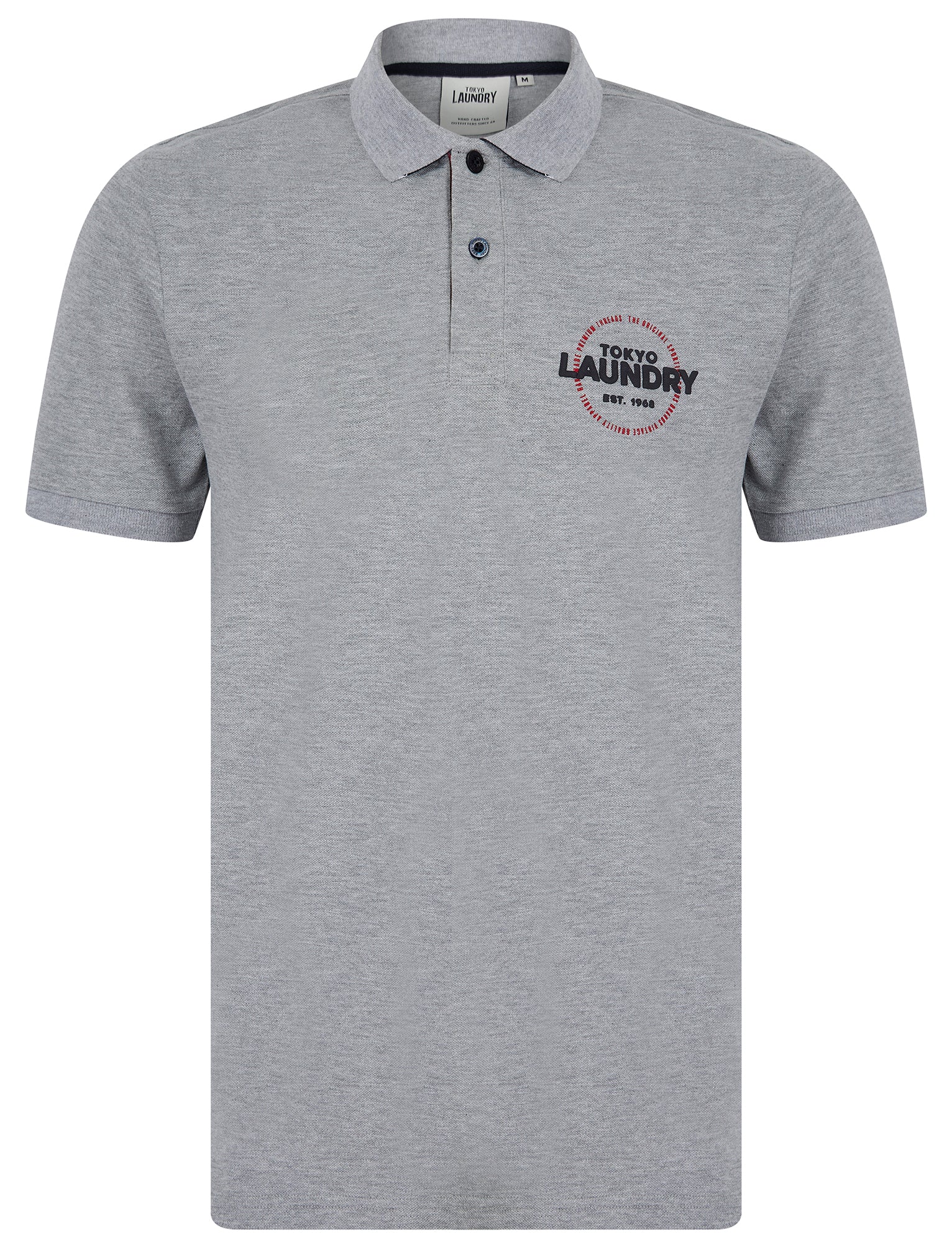 Polo Shirts Kairo Cotton Pique Polo Shirt in Light Grey Marl / S - Tokyo Laundry