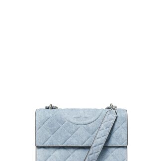 Tory Burch Fleming Denim Print Leather Convertible Crossbody