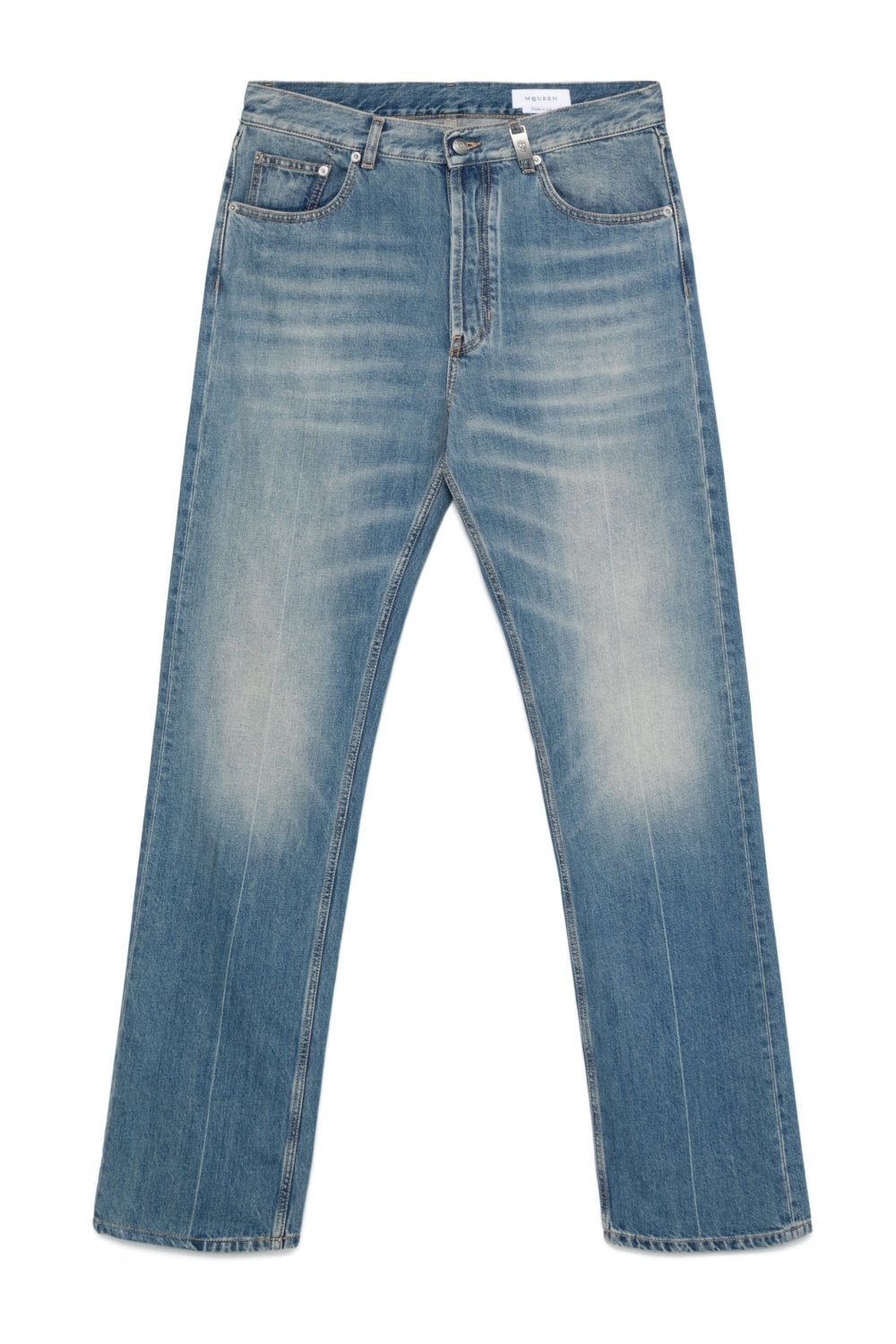ALEXANDER MCQUEEN WASHED STRAIGHT LEG JEANS Size: 50, colour: BLUE