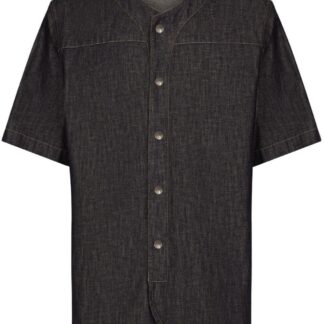 DOLCE & GABBANA PLAQUE DENIM BOWLING SHIRT Size: L, colour: BLUE