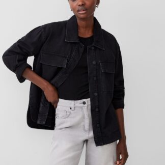 French Connection Women's Denim Collared Jacket - XS - Black, Black