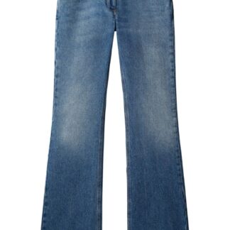OFF WHITE WOMENS SLIM FLARED 5PKT PANT Size: 28, colour: BLUE