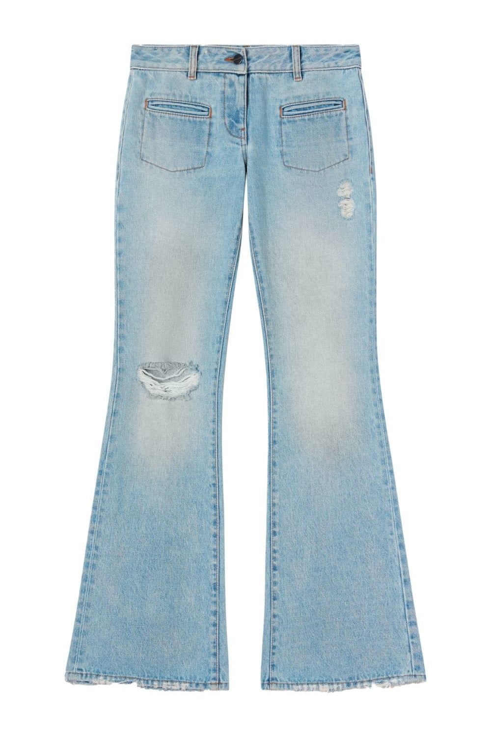 PALM ANGELS WOMENS LW DENIM BOOTCUT JEAN Size: 26, colour: BLUE