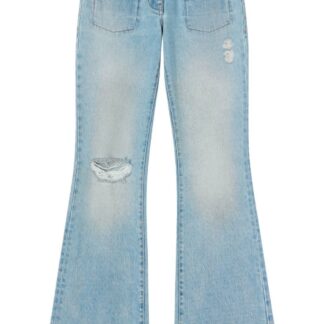 PALM ANGELS WOMENS LW DENIM BOOTCUT JEAN Size: 28, colour: BLUE
