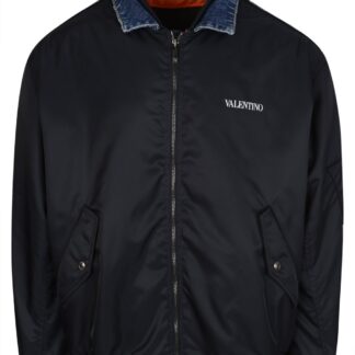VALENTINO DENIM BACK BOMBER Size: 48, colour: BLACK