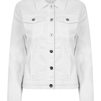 Coats / Jackets Feather Women's Stretch Cotton Denim Jacket in Optic White - Amara Reya / 10 - Tokyo Laundry