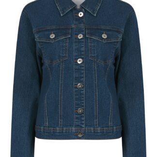 Coats / Jackets Mesa Women's Stretch Cotton Denim Jacket in Mid Blue - Amara Reya / 10 - Tokyo Laundry