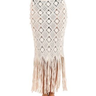L'Agence Majorie Diamond Crochet Cover Up Skirt