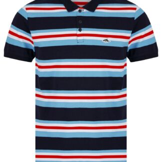 Polo Shirts Shavers Yarn Dyed Striped Cotton Pique Polo Shirt in Blue Bell - Le Shark / S - Tokyo Laundry