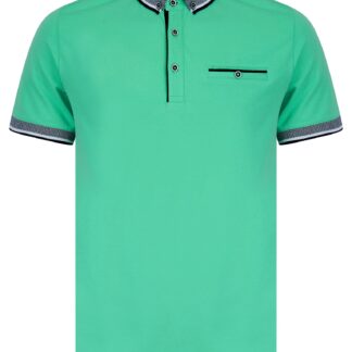 Polo Shirts Wilmot Stretch Cotton Jersey Button Down Collar Polo Shirt in Dusty Jade Green - Kensington Eastside / S - Tokyo Laundry
