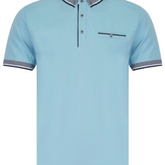 Polo Shirts Wilmot Stretch Cotton Jersey Button Down Collar Polo Shirt in Soft Chambray - Kensington Eastside / S - Tokyo Laundry